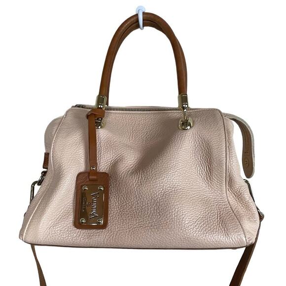 Valentina Handbags - Valentina Genuine Leather Italy Peach Pale Purse Satchel Shoulder Bag‎ Feet